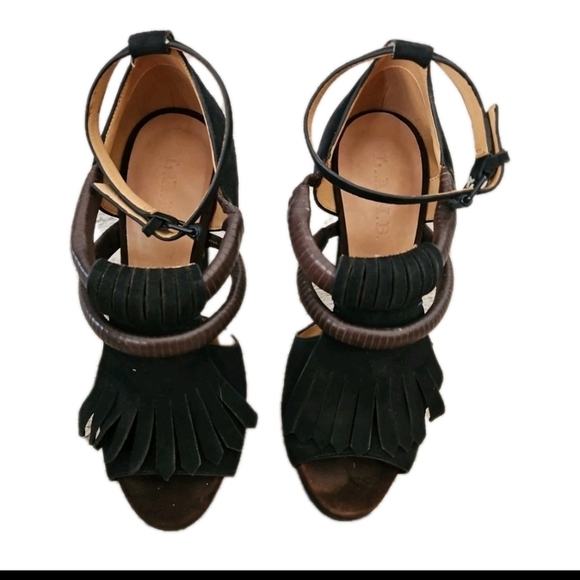 L.A.M.B Gwen Stefani Black And Brown Suede Hortensia Heel 7 - Picture 2 of 11